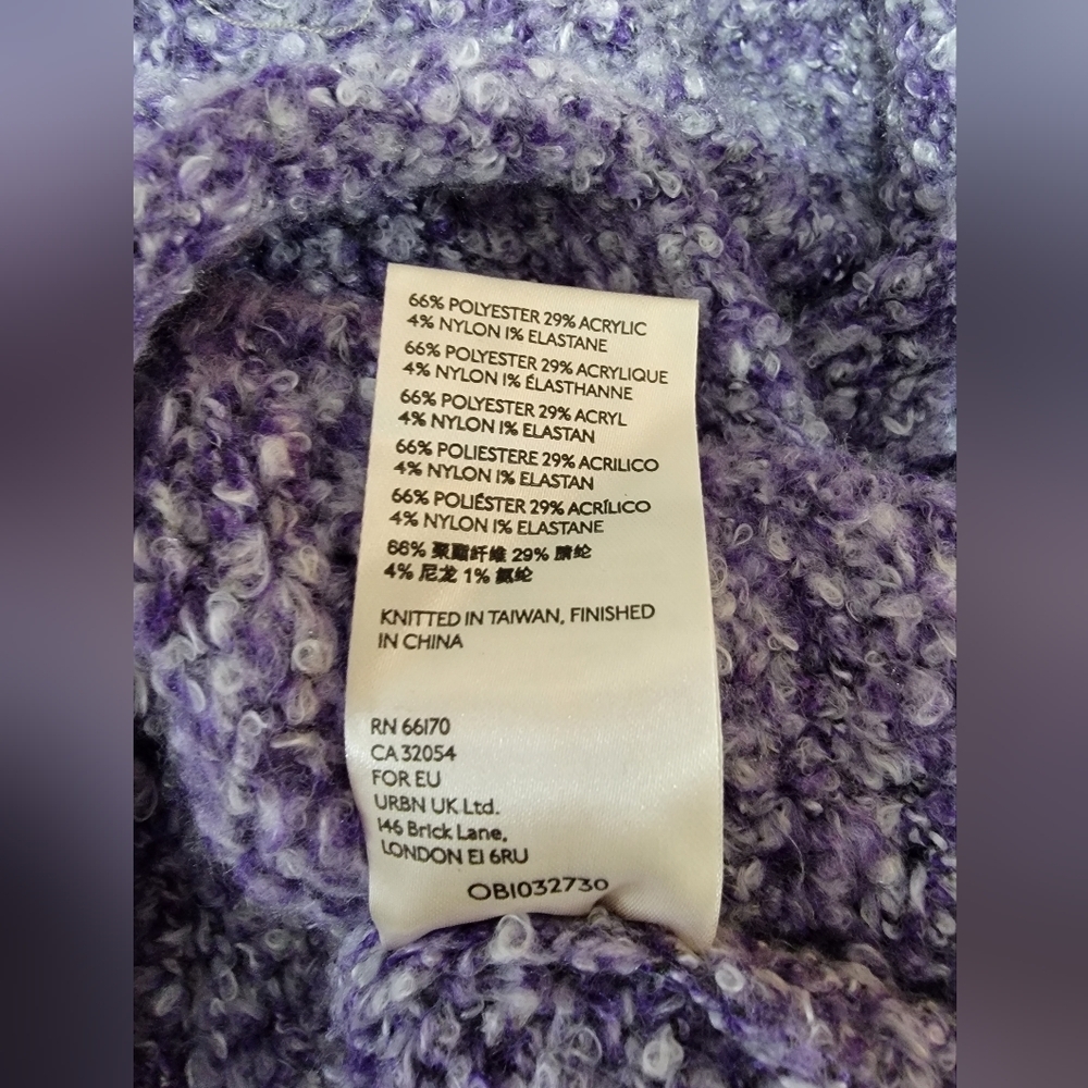 Free People Purple BFF Cowl Neck Sweater Women's Size Large - Picture 7 of 9